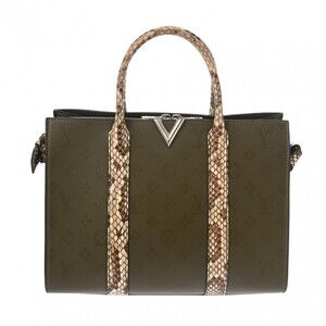 Louis Vuitton Monogram Very Tote Khaki Green Python Leather Bag
